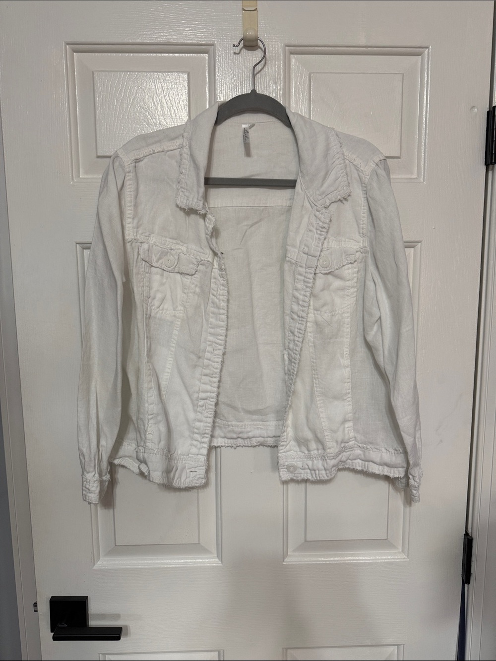 Lulu B White Women's Lightweight Linen Jacket - Casual Open Front